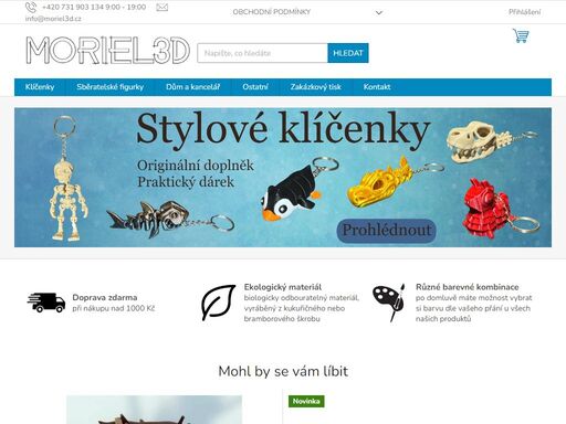 moriel3d - nabízí 3d tištěné klíčenky, zvířátka, draky, bytové doplňky a další originální produkty. ideální jako dárky, dekorace a sběratelské kousky.