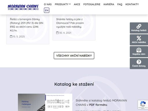 společnost moravian chains je dlouholetý výrobce kvalitních válečkových, pouzdrových, gallových, fleyerových a speciálních řetězů.