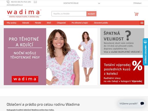 oblečení a prádlo pro celou rodinu wadima. nakupujte kvalitní oblečení wadima online bez rizika.- wadima je oblečení a prádlo mimořádné kvality. je vyráběno ve vlastních závodech s certifikátem jakosti iso 9001 od prvotní příze po finální výrobek. zdravotní nezávadnost výrobků je garantována certifikátem oeko-tex…