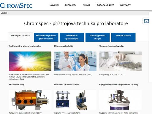 chromspec s.r.o. dodává přístrojovou techniku pro chemické analytické laboratoře, vývěvy a vakuové systémy pro vědecké a průmyslové aplikace. zajišťujeme prodej a servis včetně validace a aplikační podpory.