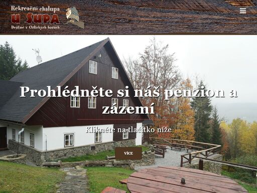 chalupa u supa se nachází v deštném v orlických horách ve výšce 800 m. u nás vás obklopí čisté horské prostředí a uchvátí výhledy na panorama orlických hor.