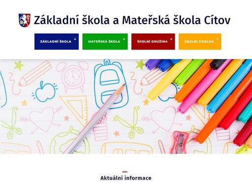 stránky základní školy a mateřské školy v obci cítov