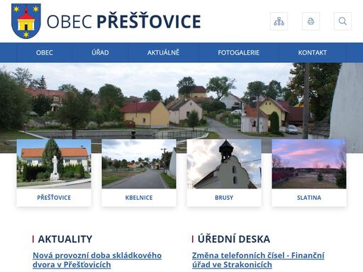 oficiální stránky obce přešťovice