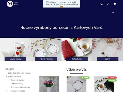 jedinečné šperky a originální porcelán vyrobený v čr. můžete nás navštívit na adrese v březinkách 185, otovice - areál plavírna, kde vaše objednávky připravujeme a pečlivě balíme. originální karlovarský porcelán se 100% českým rodokmenem.

  
 
produkty z našeho ateliéru jsou vyráběny ručně s velikou láskou. jedná…