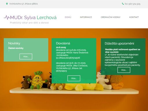 mudr. sylva lerchová - dětský lékař pro děti a dorost v jihlavě. informace pro rodiče a pacienty. kontakt. ordinační hodiny. informace o očkování.