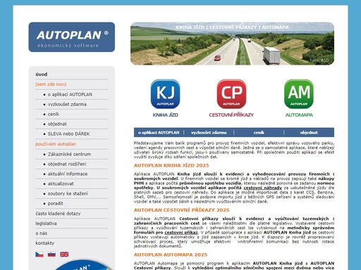 software pro evidenci a vyhodnocování provozu firemních i soukromých vozidel, aplikace pro výpočet cestovních náhrad, nejprodávanější kniha jízd u nás.