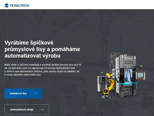 vyrábíme špičkové průmyslové lisy a pomáháme automatizovat výrobu.