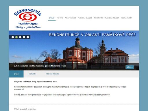 stavoservis - rekonstrukce, novostavby, rekonstrukce památek, průmyslové stavby, inženýrské stavby, projekční činnost.