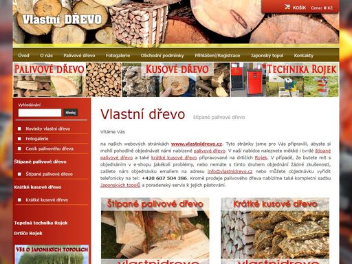 vlastní dřevo - levné palivové dřevo, štípané palivové dříví, krátké kusové dřevo