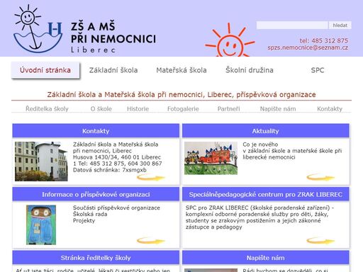 základní škola a mateřská škola při nemocnici liberec,
speciálně pedagogické centrum, dětské oddělení, dětská psychiatrie, zrakově postižení, spc.