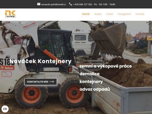 zemní a výkopové práce, kontejnerová doprava sypkých materiálů - dovoz písku, betonu, cihelný a betonový recyklát. odvoz a likvidace odpadů.