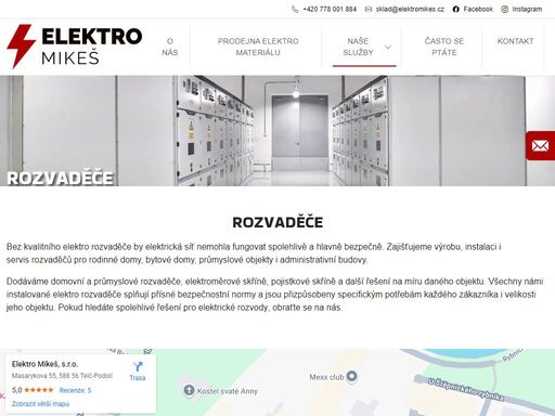 společnost elektro mikeš, s.r.o. se zabývá komplexními službami v oblasti elektroinstalace. zabýváme se elektroprácemi nejen v telči, ale i v rámci jihlavska a vysočiny. 