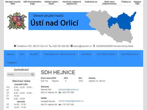 okresní sdružení hasičů ústí nad orlicí