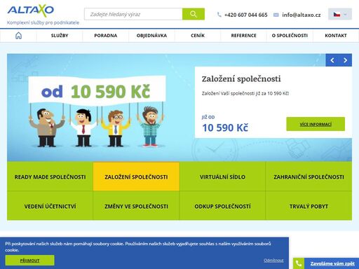 ? zakládáme a prodáváme obchodní korporace (společnosti s ručením omezeným, akciové společnosti, evropské společnosti), poskytujeme virtuální sídla a účetnictví.
