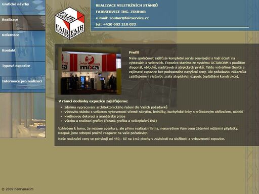 nabízíme realizaci veletržních stánků, grafické návrhy veletržních stánků, typové expozice, fairservice ing. zouhar