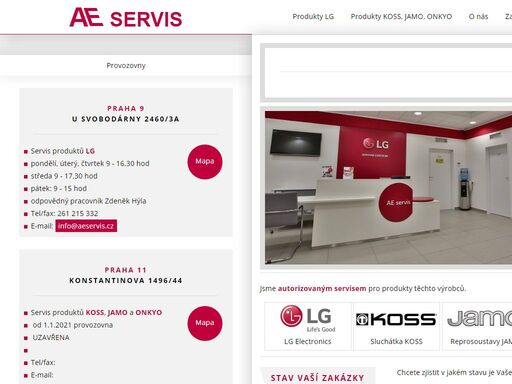 autorizovaný servis lg praha. opravy pračky, ledničky, televize a dalších produktů lg electronics. servisujeme také výrobky koss, jamo a onkyo.