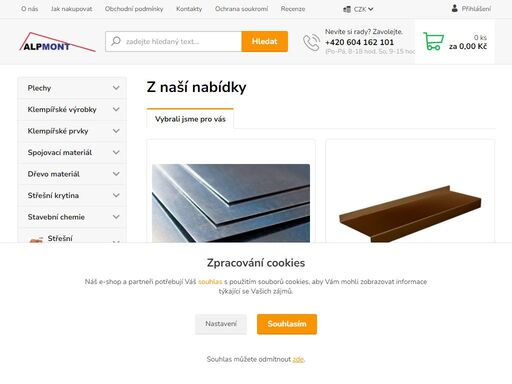 klempířské výrobky, eshop klempířské výrobky a klempířské prvky