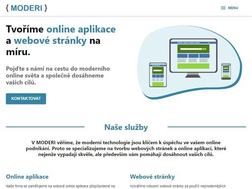tvorba online aplikací a webových stránek.