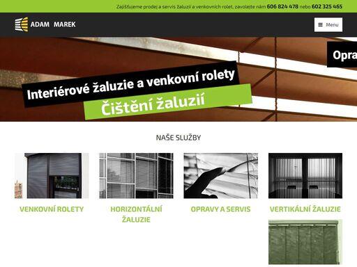 firma marek praha vyrábí žaluzie, vertikální žaluzie, horizontální žaluzie, provádí montáže žaluzií a opravy žaluzií, čištění žaluzií.