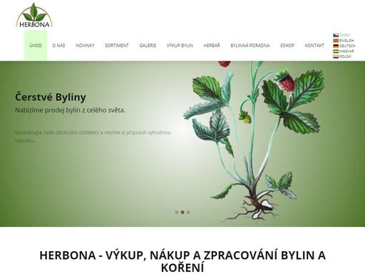 herbona - výkup, nákup a zpracování bylin a koření, maloobchodní a velkoobchodní prodej.