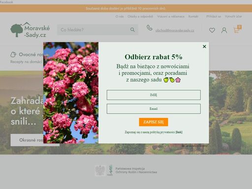v našem internetovém zahradním obchodě najdete okrasné dřeviny, keře a ovocné stromy, různé odrůdy švestek, třešní a jabloní, ale i velkokvěté růže