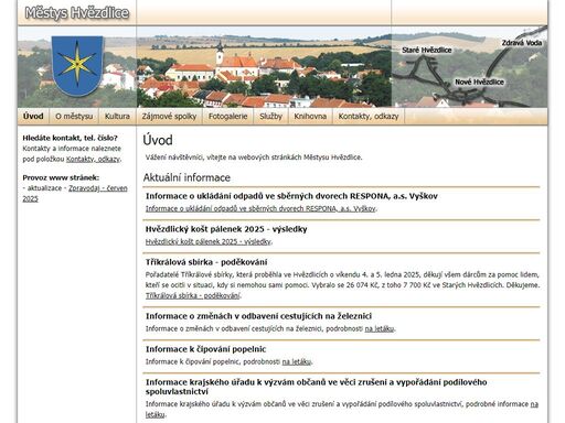 městys hvězdlice - oficiální webové stránky