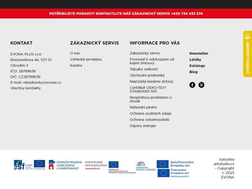 evona vrchlabí - krkonošská 144. otevírací doba po-pá 8:30-17:00 hod.
so 8:00-11:00 hod. můžete nám zavolat - tel.: 739 548 967.