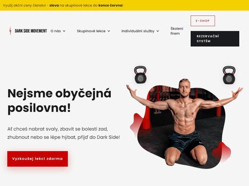 dark side movement není jen obyčejná posilovna. ať chceš nabrat svaly, zbavit se bolesti zad, zhubnout nebo se lépe hýbat, přijď k nám!