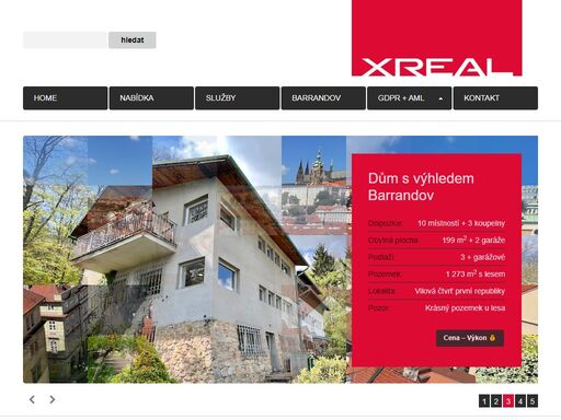 xreal, s.r.o. je realitní společností působící zejména v lokalitě městské části praha 5 - barrandov. zajišťuje prodej a pronájem nemovistostí - domy, byty, pozemky a další nemovitosti