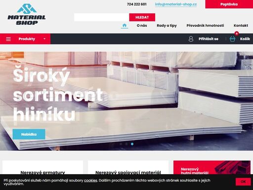 material shop je společnost zabývající se prodejem nerezové oceli 
a hliníku. u nás si můžete objednat materiál pro vaši firmu, dílnu 
nebo domácnost. rychle, jednoduše a spolehlivě.