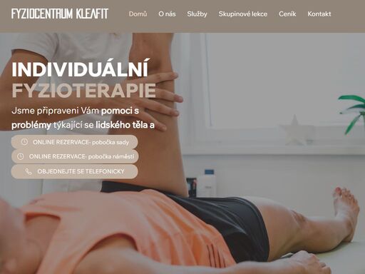 fyziocentrum kleafit poskytuje profesionální služby v oblasti fyzioterapie v plzni. pomůžeme vám s problémy týkající se lidského těla a svalových dysbalancí. klientům poskytujeme dostatek času pro řešení problému, individuální přístup, soukromí, příjemné prostředí a naprostou profesionalitu.