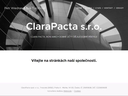 vítejte na stránkách naší společnosti.