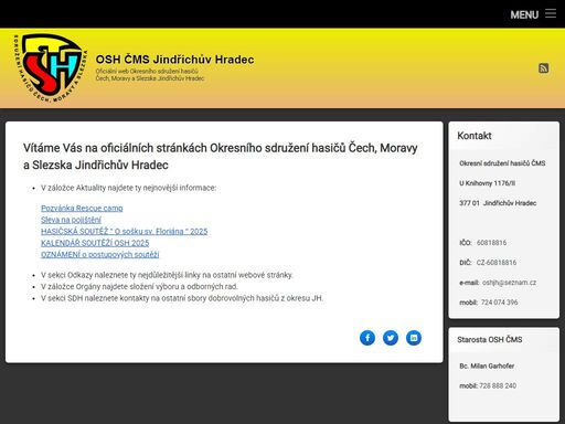 oficiální stránky osh čms jindřichův hradec