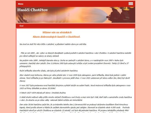 práce i zábava sboru dobrovolných hasičů a zásahové jednotky městyse chotětova