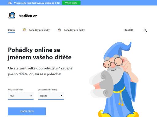 pohádky ke čtení online se jménem vašeho dítěte. stačí zadat jméno!