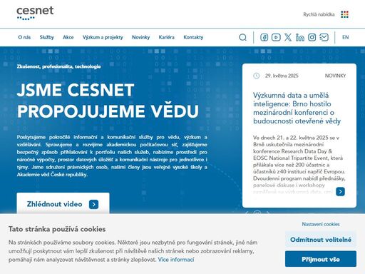 sdružení cesnet bylo založeno v roce 1996 vysokými školami a akademií věd čr. zabývá se výzkumem a vývojem informačních a komunikačních technologií, buduje a rozvíjí národní e-infrastrukturu cesnet určenou pro výzkum a vzdělávání. jedná se o komplexní národní it infrastrukturu. základními komponentami jsou komunikační infrastruktura (síť cesnet2), gridová infrastruktura pro náročné výpočty, infrastruktura datových úložišť, infrastruktura pro vzdálenou spolupráci.