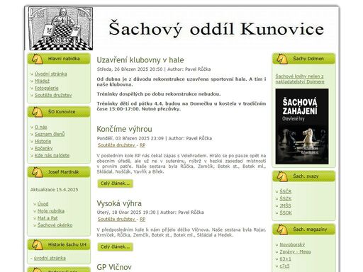 šachový oddíl kunovice