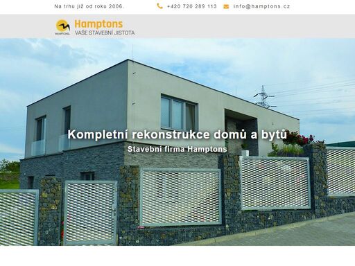 stavební firma hamptons - kompletní rekonstrukce rd a bytů, stavby rd, suchá výstavba, izolace, projekční činnost.
