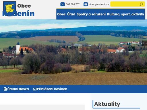 oficiální webové stránky obec radenín