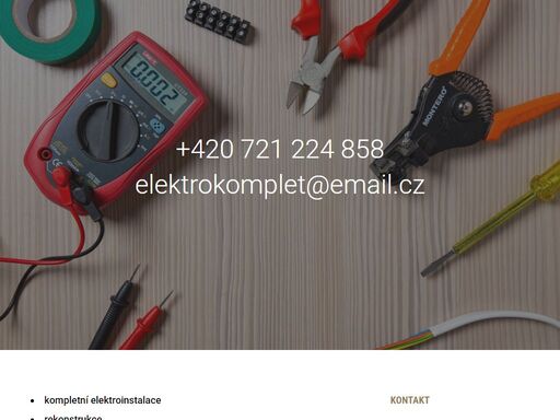 kompletní elektroinstalace - rekonstrukce - montáž, opravy, revize a zkoušky - náhradní zdroje - elektrocentrály a dieselagregáty - elektropohotovost