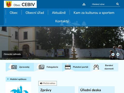 oficiální stránky obce cebiv
