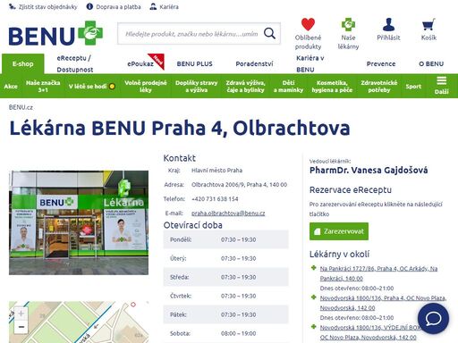 ?nevíte si rady s výběrem léků? navštivte lékárnu benu a nechte si poradit od zkušených lékárníků. otevřeno 7 dní v týdnu, bezbariérový vstup, široký výběr.?