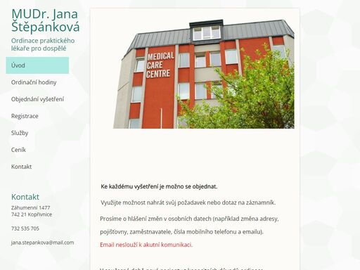 ordinace praktického lékaře pro dospělé v kopřivnici