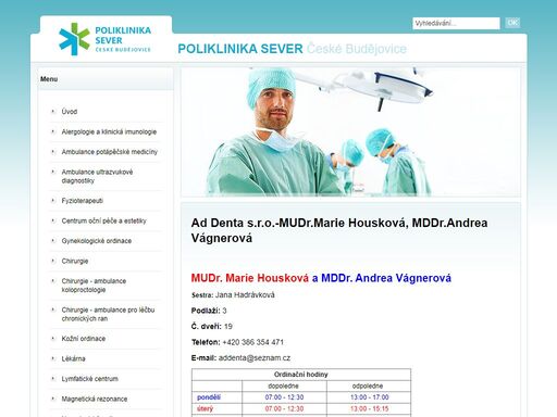 zubní ordinace - mudr. housková marie, mddr. vagnerová andrea, mddr. soukromá zubní ordinace ad denta s.r.o.