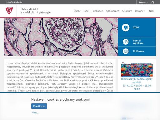 hlavní webové stránky lékařské fakulty univerzity palackého v olomouci