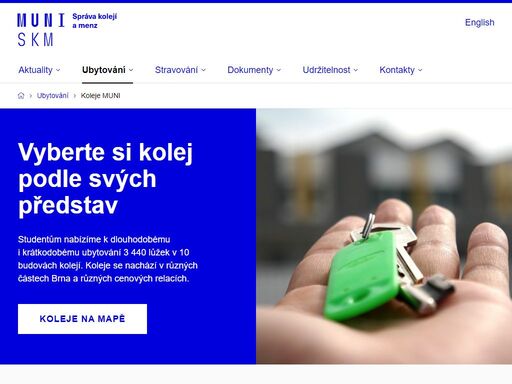 studentům nabízíme k dlouhodobému i krátkodobému ubytování 3 440 lůžek v 10 budovách kolejí. koleje se nachází v různých částech brna a různých cenových relacích.