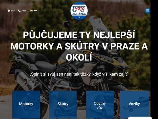 půjčujeme ty nejlepší motorky a skútry v praze a okolí. nabízíme také obytný vůz a přívěsné vozíky za auto. najdete nás v líbeznicích.