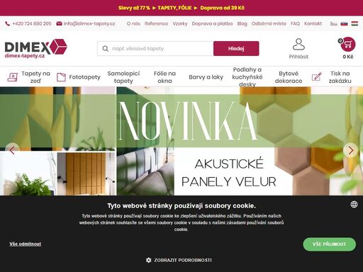 široký výběr kvalitních tapet na zeď v nejrůznějším materiálovém, stylovém i barevném provedení (vliesové tapety, vinylové tapety, textilní tapety, fototapety). stovky krásných tapet skladem a ihned k dodání! 25 let zkušeností v oboru. česká výroba tapet, fototapet, samolepicích dekorací, skleněných zástěn, fotozávěsů a fotozáclon. doprava nad 1 500 kč zdarma, lepidlo jako dárek!