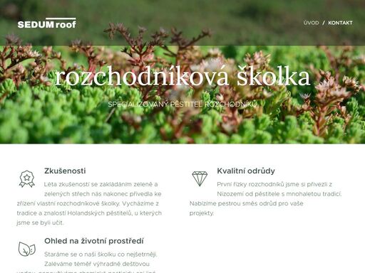 léta zkušeností se zakládáním zeleně a zelených střech nás nakonec přivedla ke zřízení vlastní rozchodníkové školky. vycházíme z tradice a znalostí holandských pěstitelů, u kterých jsme se byli učit.