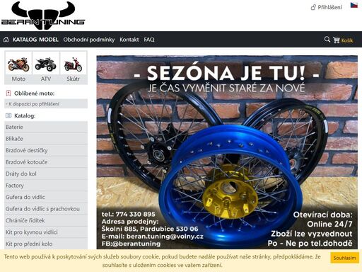 velkoobchod a maloobchod s náhradními díly pro motocykly.